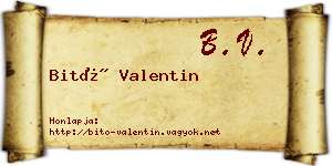Bitó Valentin névjegykártya